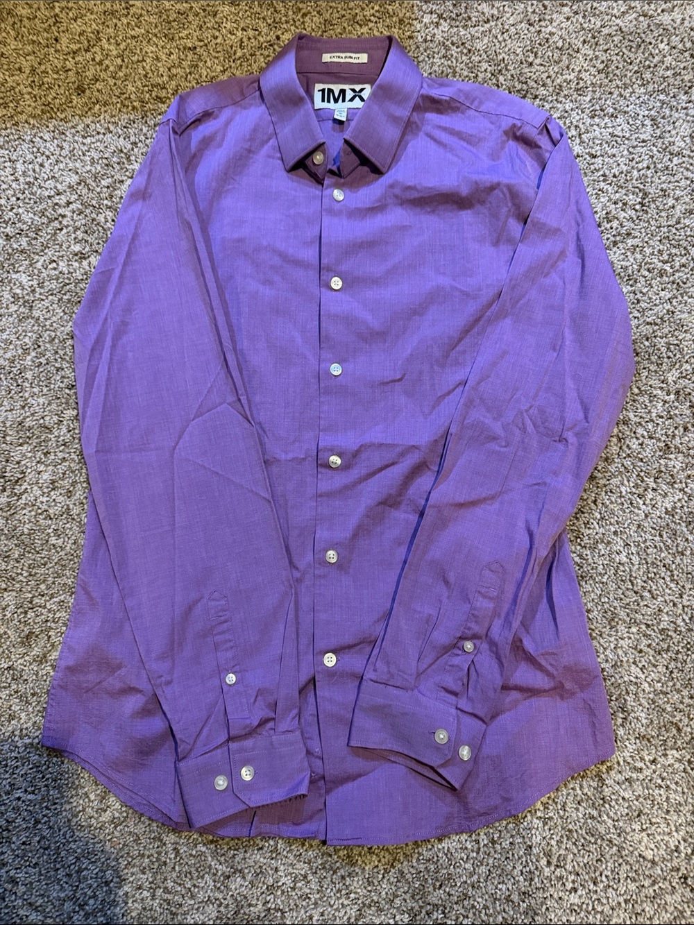 Express Men's Purple Button-Up Dress Shirt